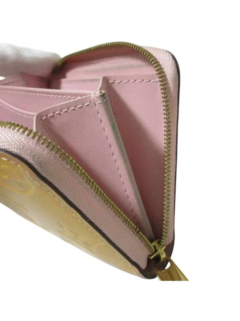 Louis Vuitton Monogram Vernis Zippy Coin Purse Wallet Beige